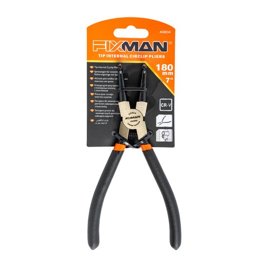 FIXMAN Internal Circlip Pliers 7"/180mm X 90 Deg
